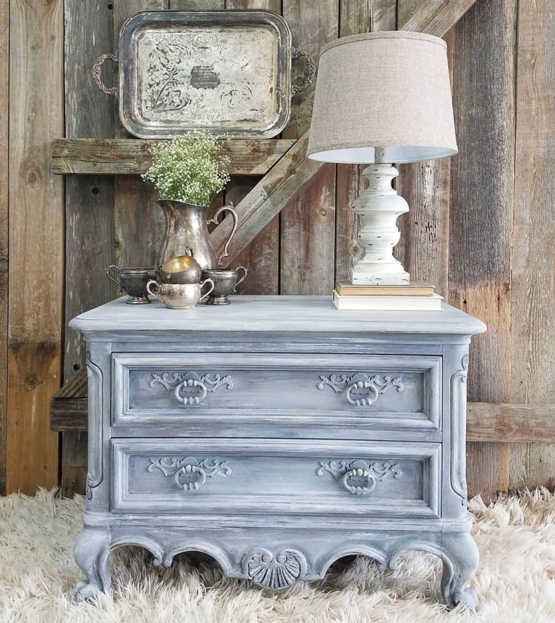 Layered Gray Victorian Nightstand General Finishes Design Center