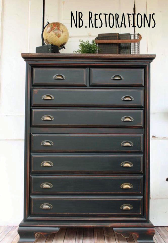 Black Pepper Chalk Style Paint Dresser, How To Paint A Dresser With Black Chalk