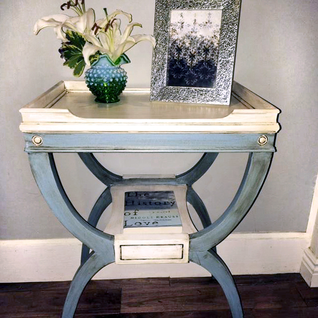 Halcyon Blue and Antique White Side Table | General Finishes Design Center