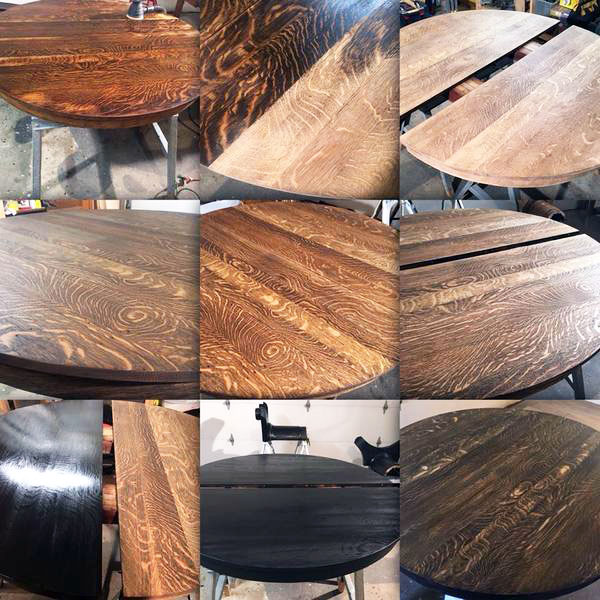 Black Gel Stained Tiger Oak Antique Table | General Finishes Design Center