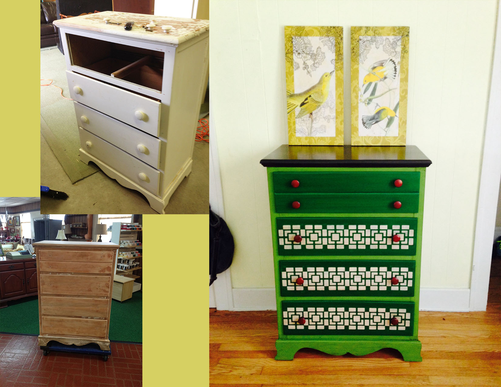 Dresser In Emerald And Lime Green Milk Paints General Finishes