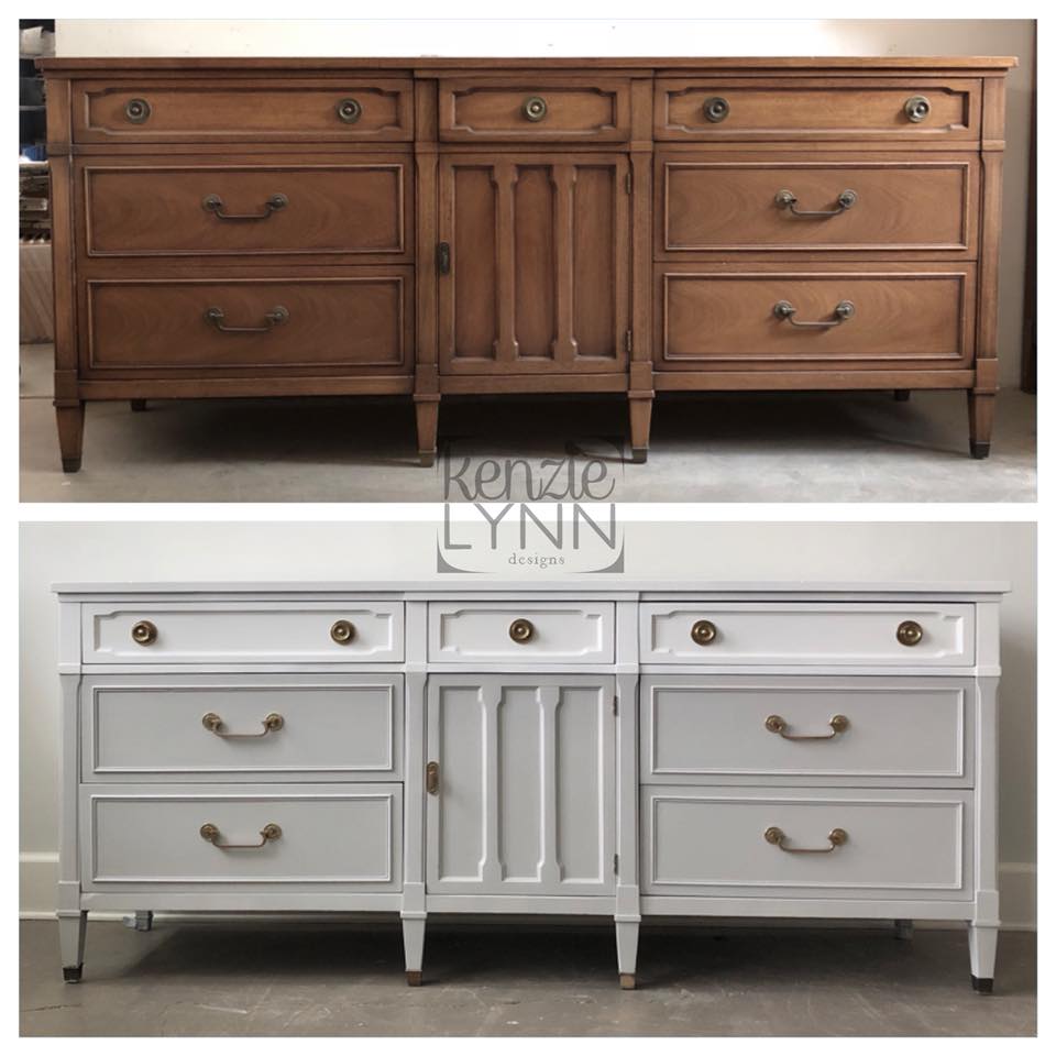 Two Tone Dresser In Seagull Gray And Snow White General Finishes