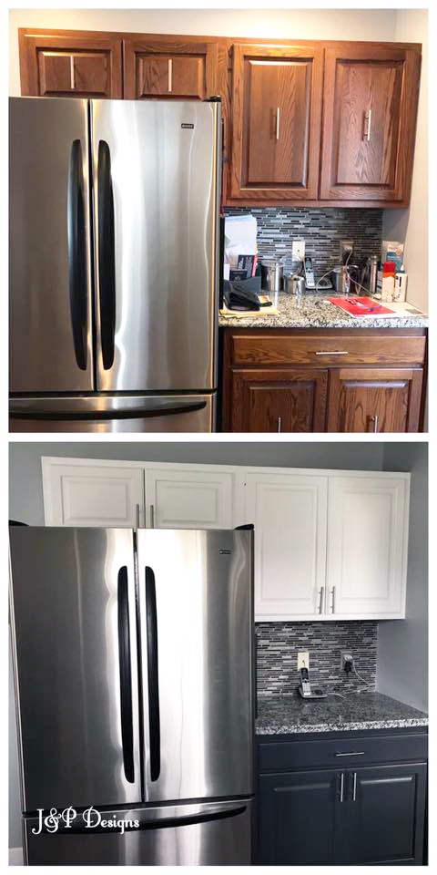 Kitchen Cabinet Makeover with General Finishes Snow White and