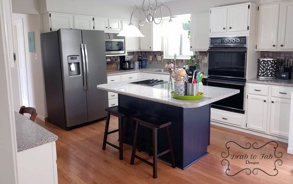 Antique White And Coastal Blue Kitchen Cabinet Makeover General