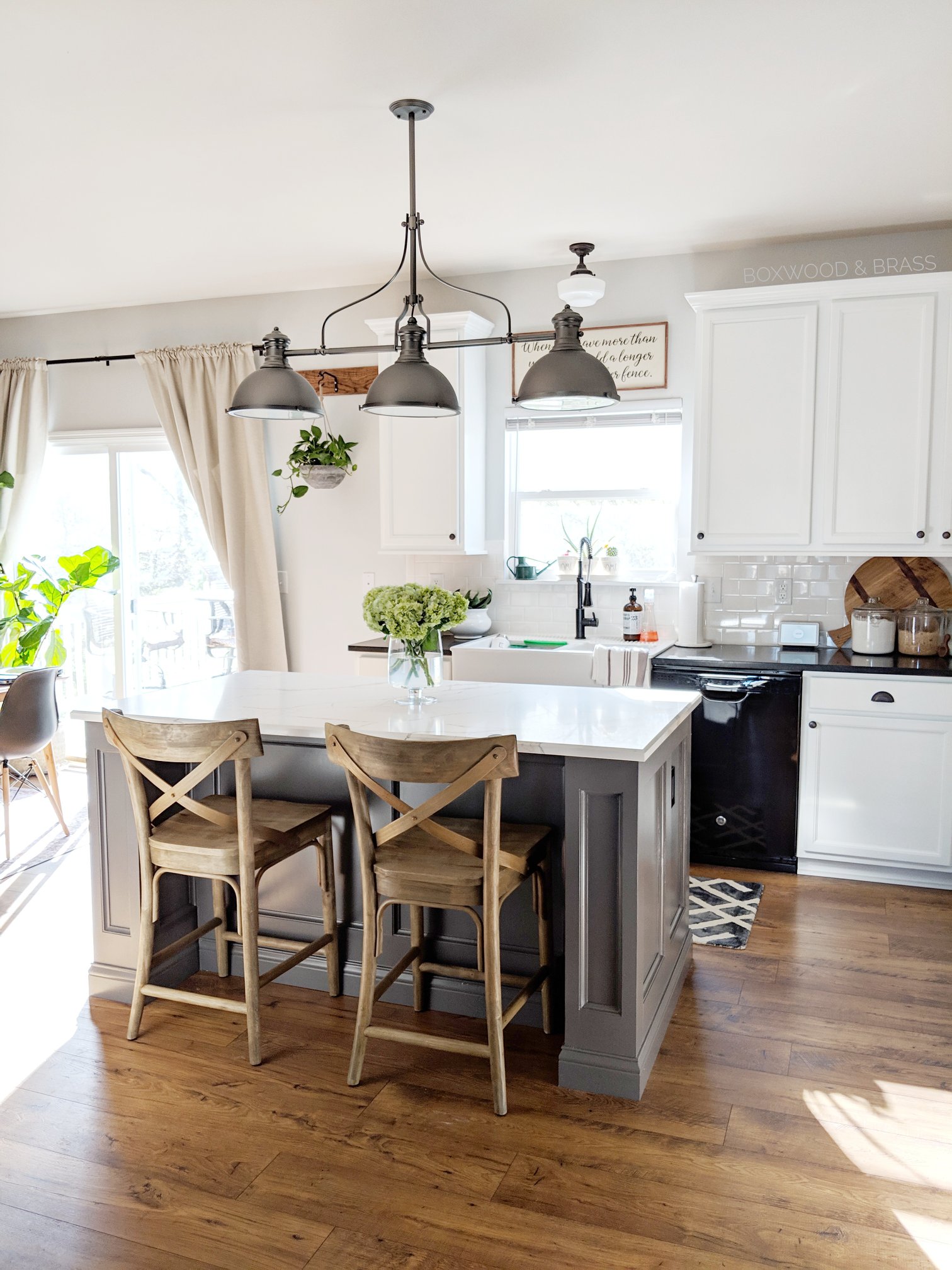 Snow White Cabinets and Driftwood Island | General Finishes Design Center