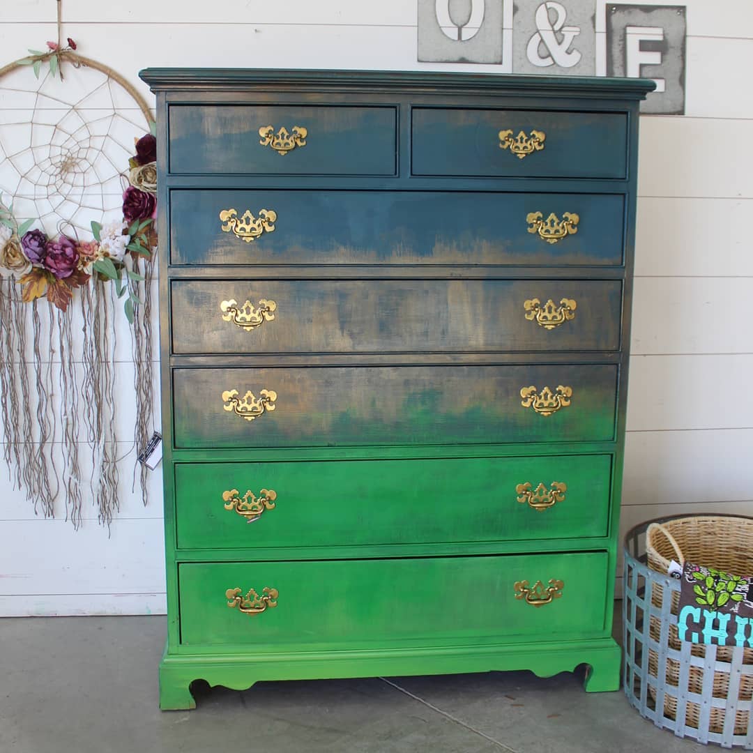 Green And Blue Ombre Effect Dresser General Finishes Design Center