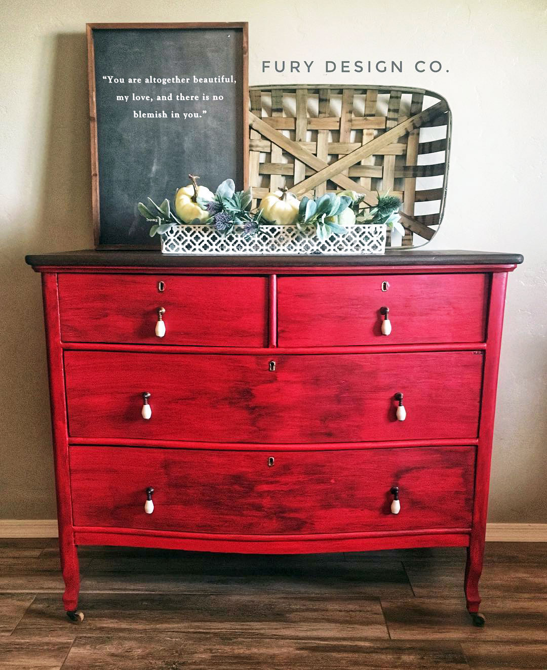 Staining furniture? We stained our vintage barrister's cabinet crimson red  - MyFixitUpLife