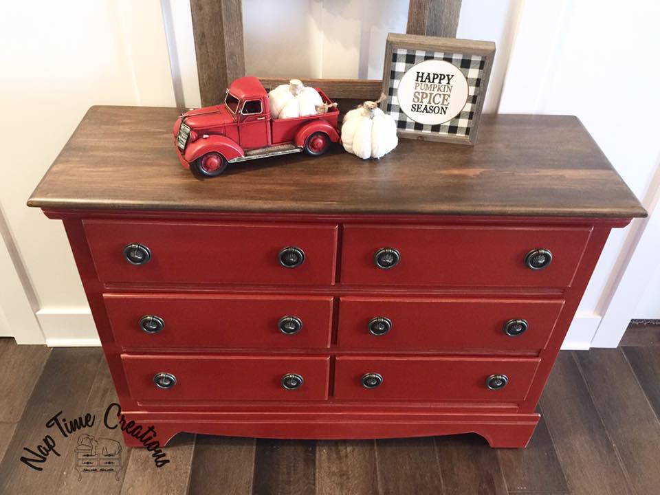 Dresser Distressed In Brick Red Milk Paint General Finishes