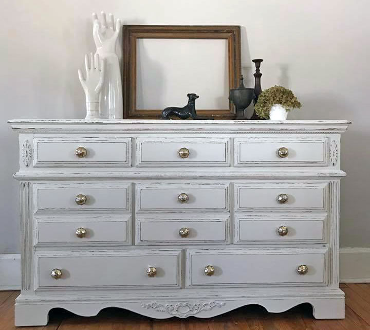 Distressed Antique White Dresser | General Finishes Design Center