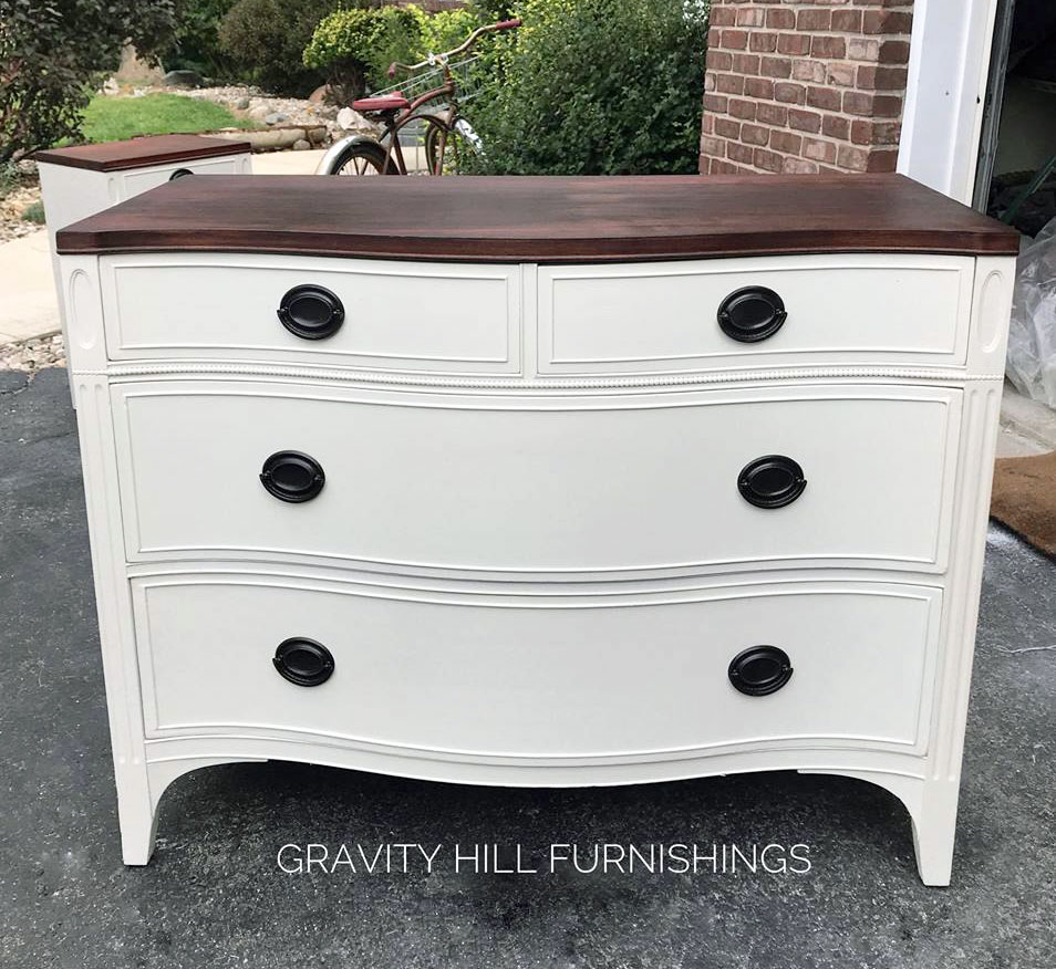 Custom Mix Antique White Snow White Dresser And Nighstand