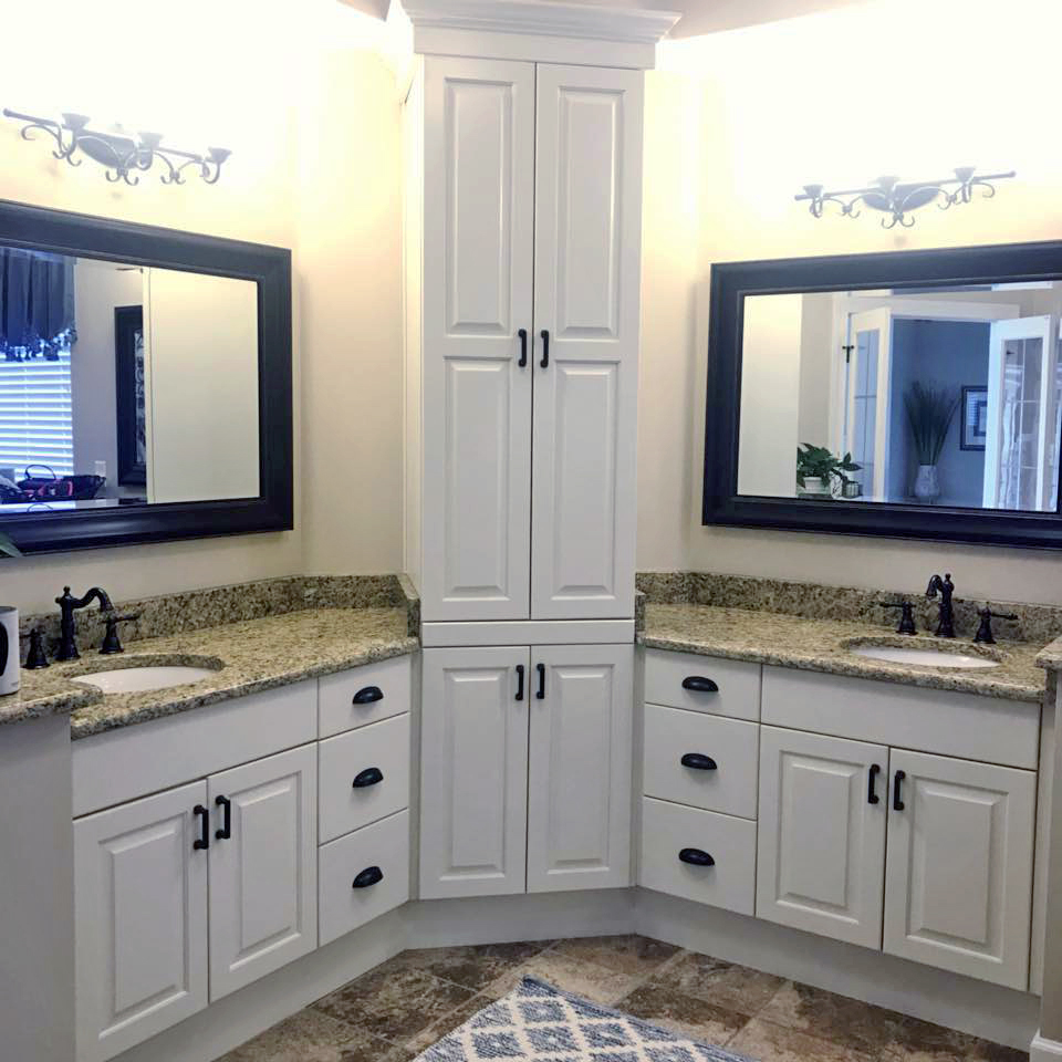 antique white bathroom cabinets