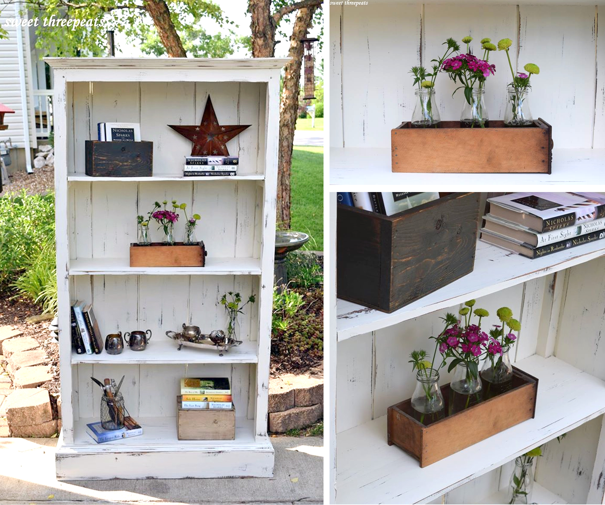 Minimalist Farmhouse Style Bookcase for Living room