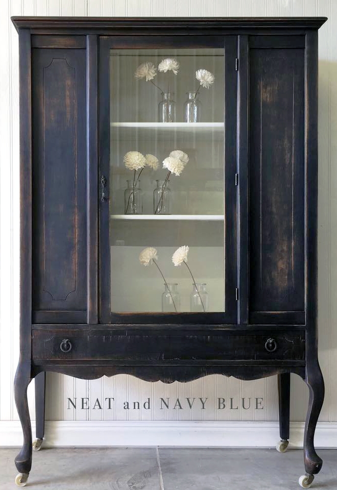 Distressed Lamp Black Hutch | General Finishes Design Center