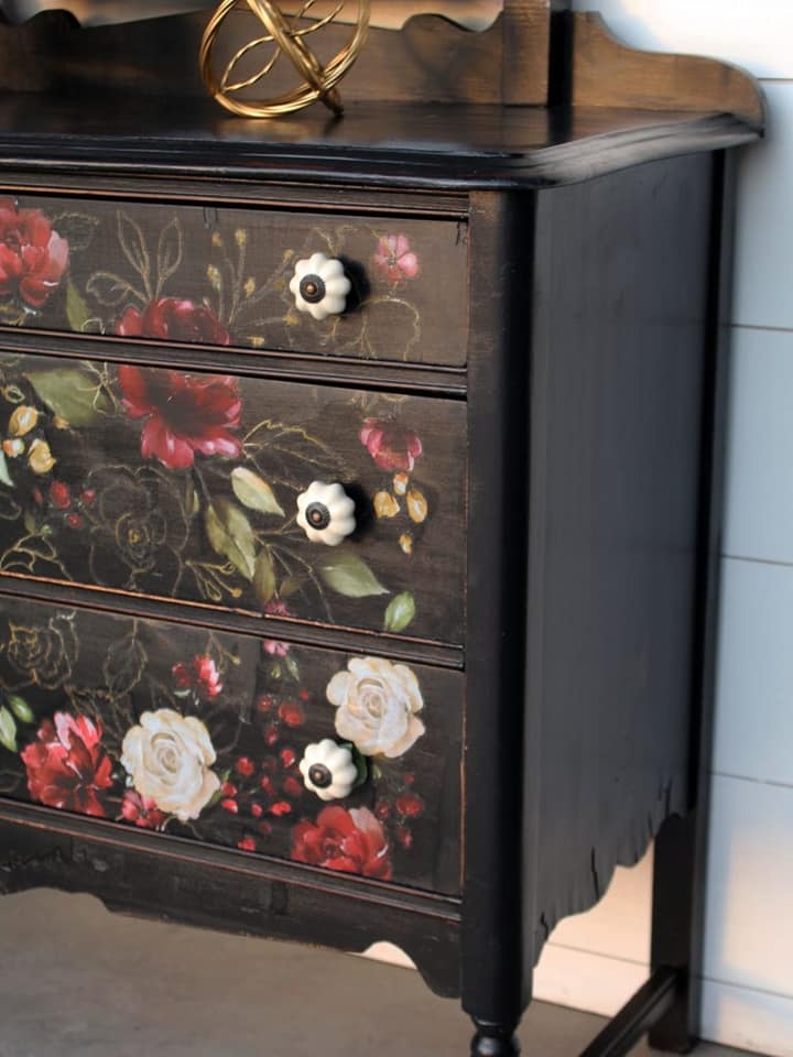Lamp Black Floral Dresser General Finishes Design Center
