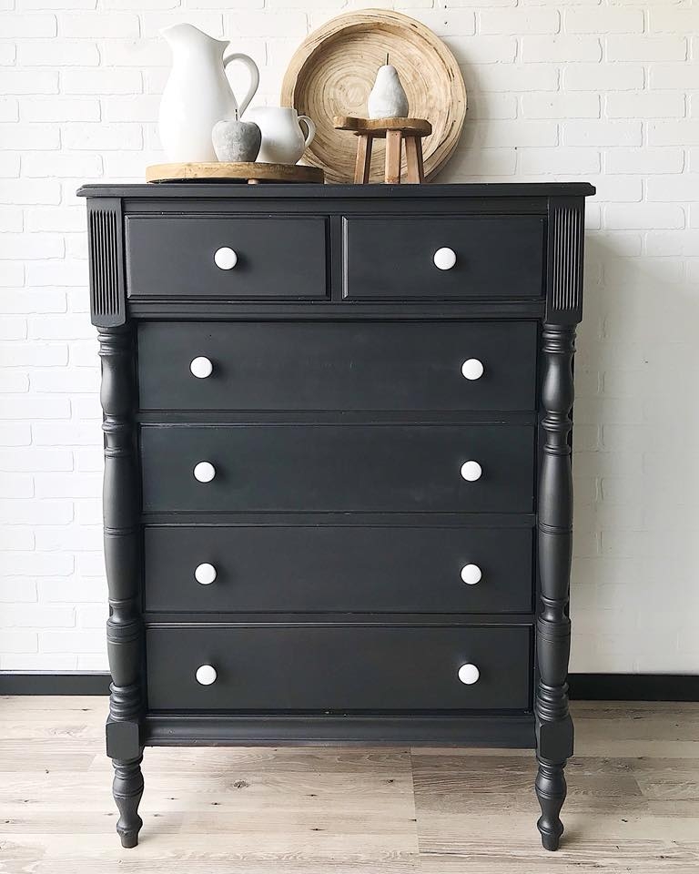 Dresser in Lamp Black Milk Paint