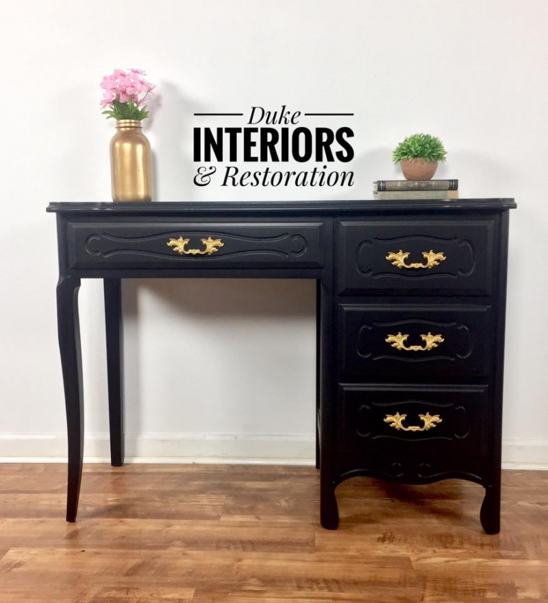 French Provincial Desk In Lamp Black General Finishes Design Center