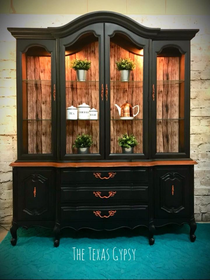 French Provincial China Cabinet in Lamp Black | General Finishes Design ...