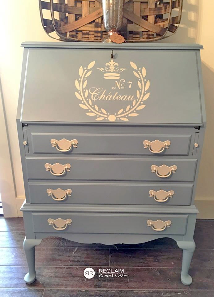Stillwater Blue Secretary Desk General Finishes Design Center Stillwater Blue Secretary Desk