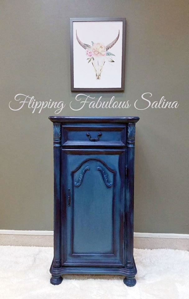 Blue jewelry armoire discount