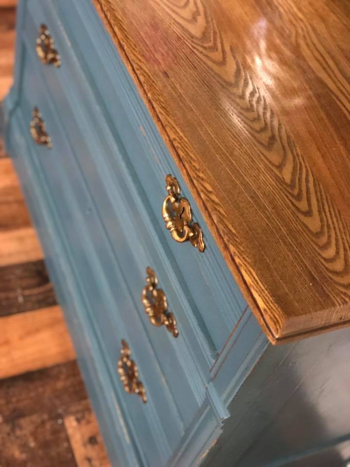 Blue Moon Dresser General Finishes, Blue Dresser Stained Top