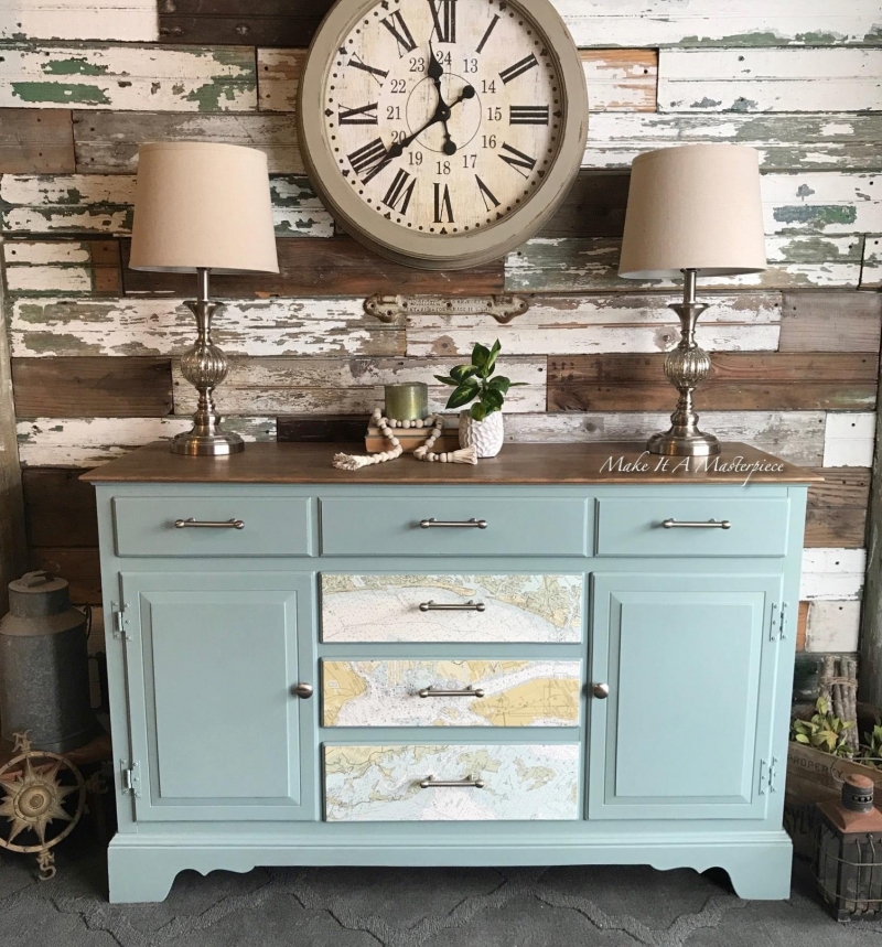 Custom Buffet in Persian Blue & Decoupage | General Finishes Design Center