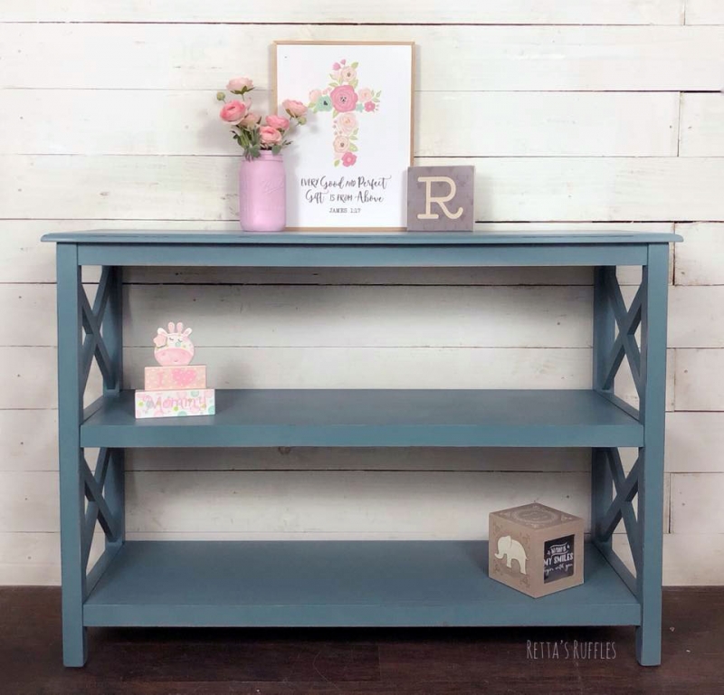Charleton Blue Chalk Style Paint Bookshelf General Finishes