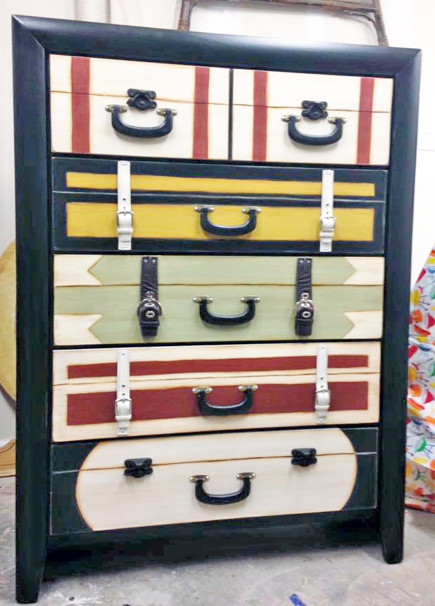 Luggage Chest Of Drawers General, Painting Dresser To Look Like Luggage