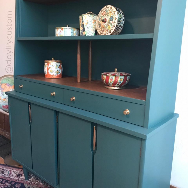 Download Brexel Hutch in LIme Green & Coastal Blue MIx | General Finishes Design Center
