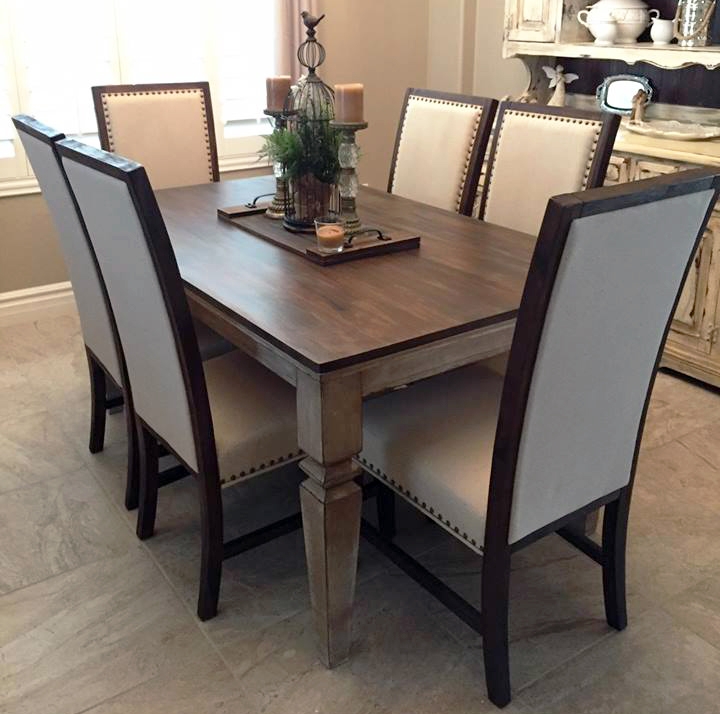 Brown And Chalk Paint Dining Room Table Style