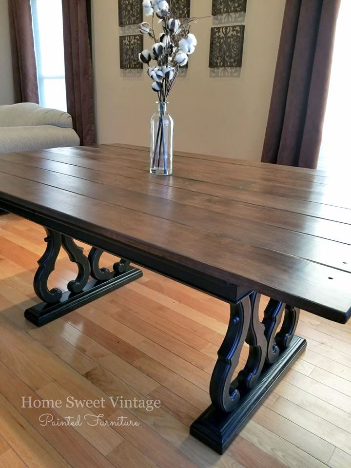 Black stained dining clearance table