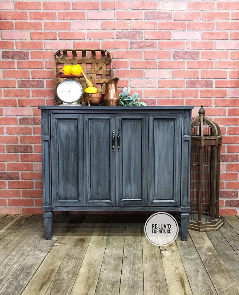 Buffet In Gray Gel Stain W Pitch Black Glaze Effects Buffet In Gray Gel Stain W Pitch Black Glaze Effects