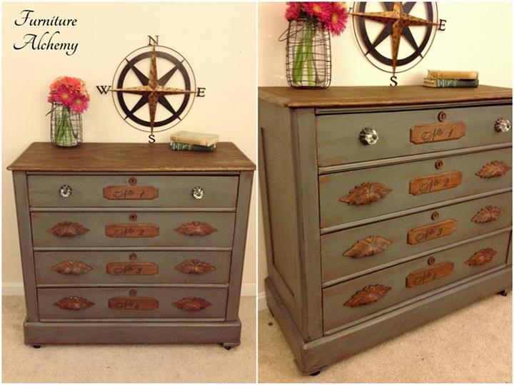 Driftwood Gray And Antique Walnut On Beautiful Antique Dresser