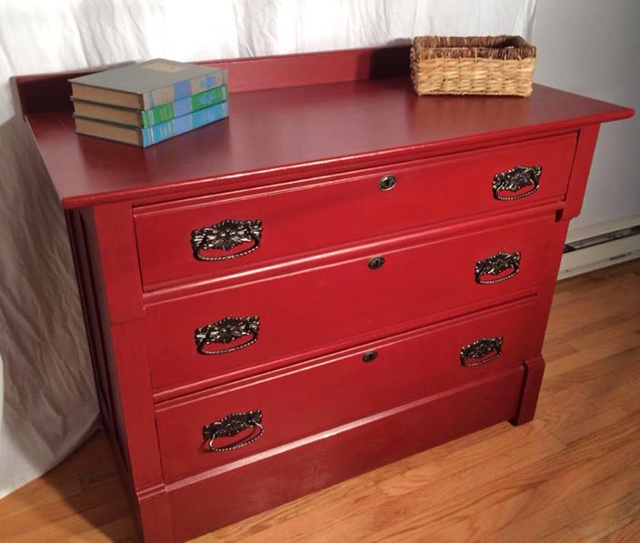 Cabinet in Tuscan Red Milk Paint