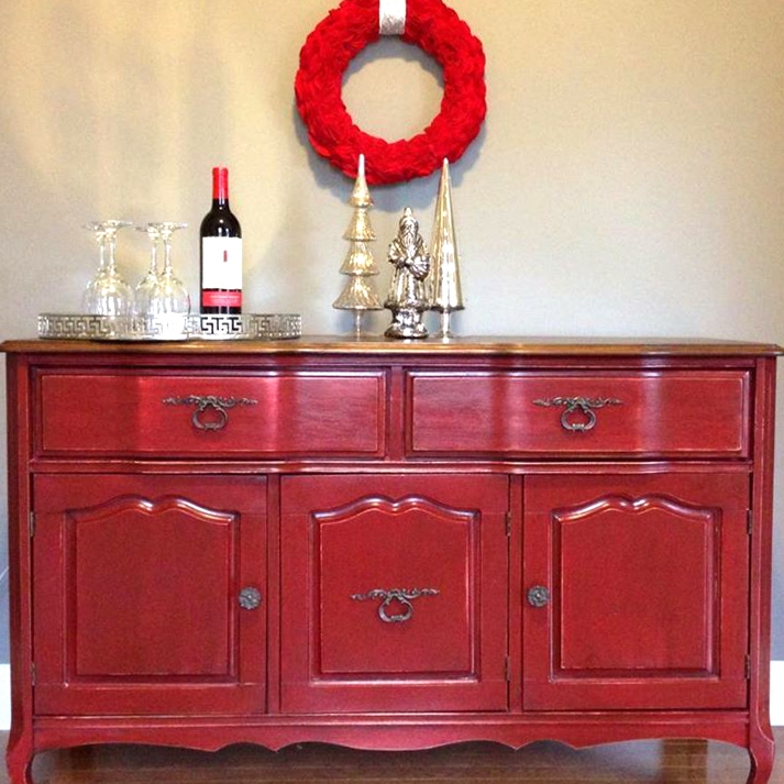 Cabinet in Tuscan Red Milk Paint