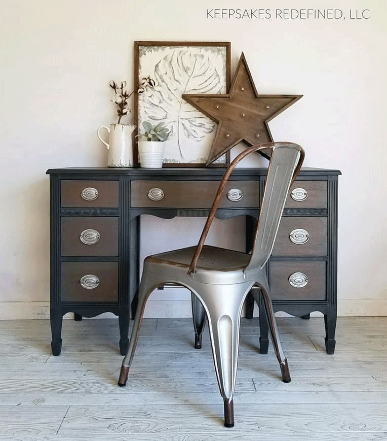 Antique gray best sale desk