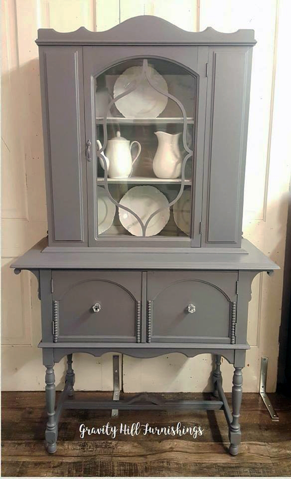 Gray Two Tone China Cabinet | General Finishes Design Center