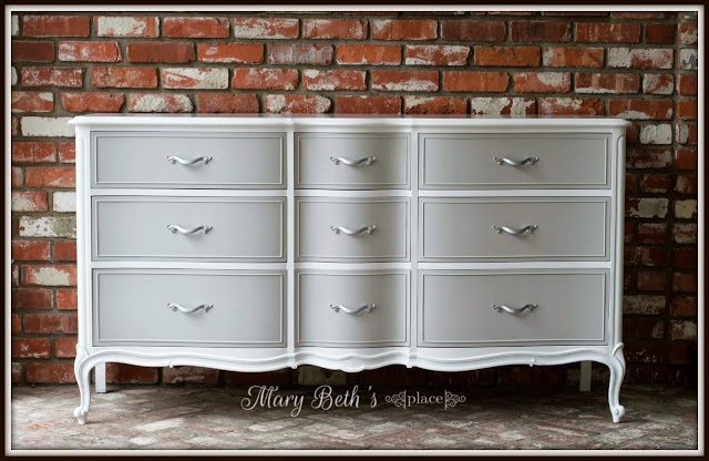 Seagull Gray And Snow White Dresser, Gray White Dresser