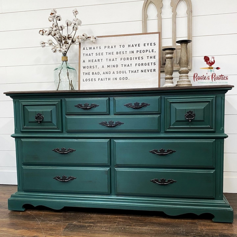 Westminster Green Dresser General Finishes Design Center   Scd Green Erin 20210106 Rosies Rustics Dresser2 Westminster Green Water Based Milk Paint General Finishes 