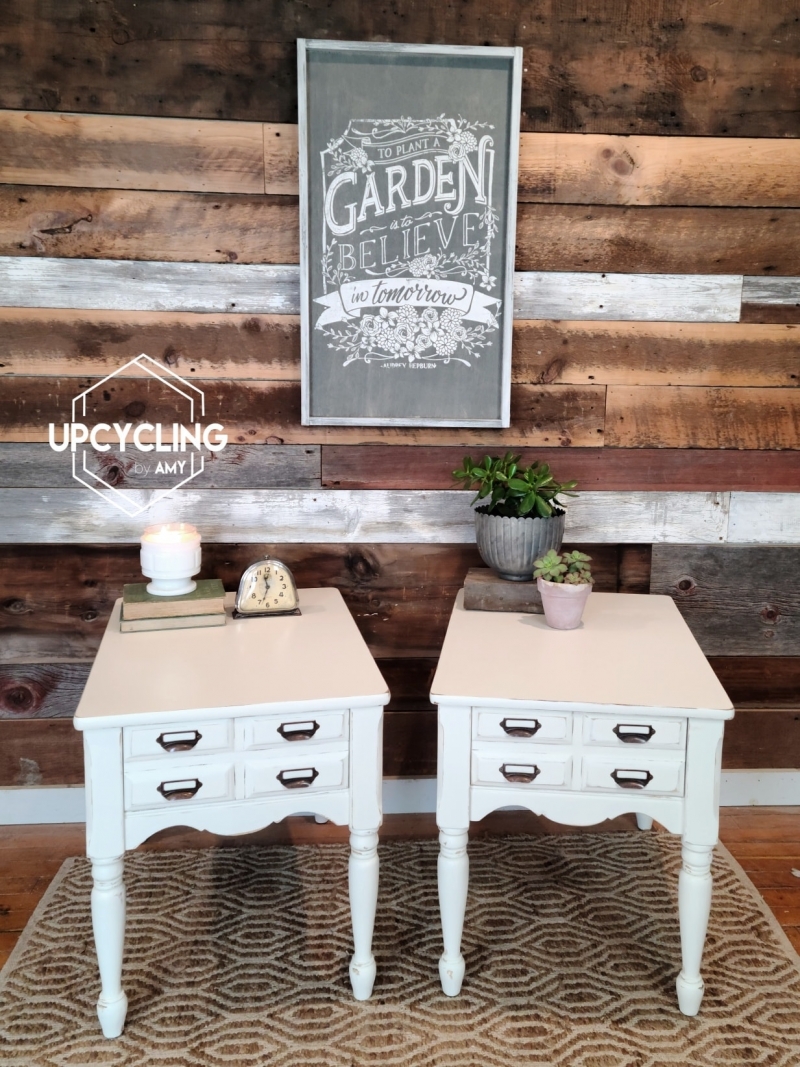 Antique White End Tables General Finishes Design Center   Scd White Erin 20210115 Upcycling By Amy End Tables Antique White Water Based Milk Paint General Finishes 