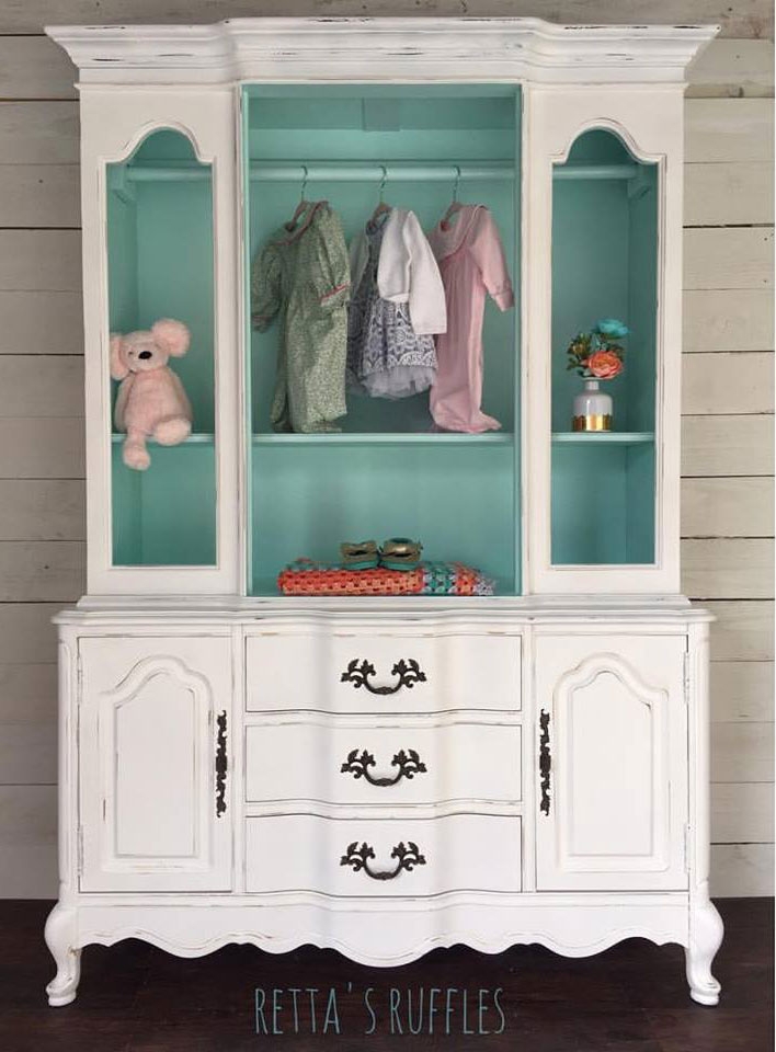 French Provincial China Cabinet In Snow White General Finishes French Provincial China Cabinet In Snow White General Finishes Design Center