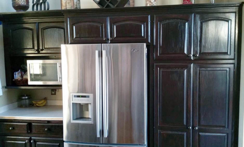 Java Cabinet Makeover General Finishes Design Center   Scd Wood Stains Gel Oil Based Kitchen Makeover Erin 20150505 Kimberly Konrath Java Gel Stain High Performance Top Coat General Finishes 