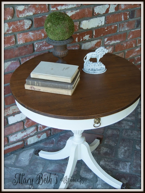 painted round side table