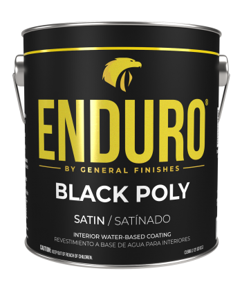 Enduro Professional Water-Based Pigmented Topcoat Black Poly, Gallon, Satin by General Finishes