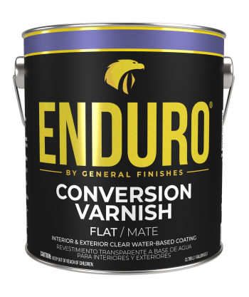 Enduro Professional Water-Based Topcoat Conversion Varnish, Gallon, Flat by General Finishes