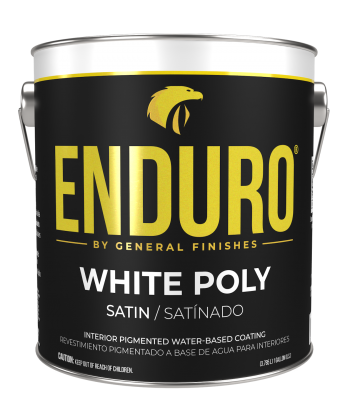 Enduro Professional Water-Based Pigmented Topcoat White Poly, Gallon, Satin by General Finishes