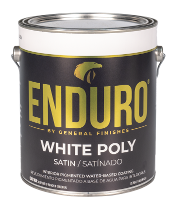 Enduro Professional Water-Based Pigmented Topcoat White Poly, Gallon, Satin by General Finishes