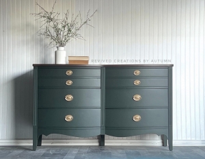 Dark green top furniture paint