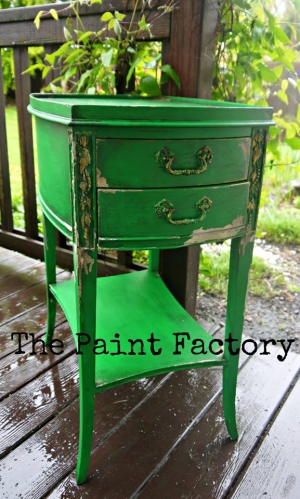 Antique Washstand refinished in Lime Green