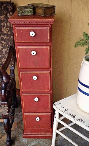 Cabinet in Tuscan Red Milk Paint