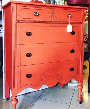 orange painted furniture